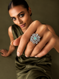 The Aqua Blossom Statement Ring