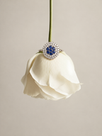 Royal Blue Sapphire Floral Cluster Ring