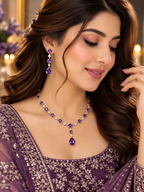 Multicolor Gemstone Necklace & Earrings Jewelry Set