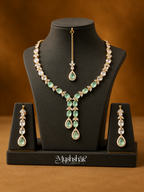 Multicolor Stone Bridal Jewellery Set – Necklace, Earrings & Maang Tikka