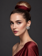 Ruby Luxe Crystal Statement Stud Earrings
