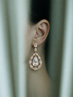 Elegant Pear-Cut Crystal Chandelier Earrings