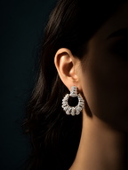 Elegant Silver Crystal Hoop Earrings