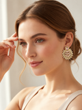 Pink Crystal Royal Chandbali Earrings