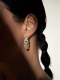 Gold-Plated Crystal Hoop Earrings-Artificial jewellery in Pakistan