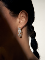 Gold-Plated Crystal Hoop Earrings-Artificial jewellery in Pakistan