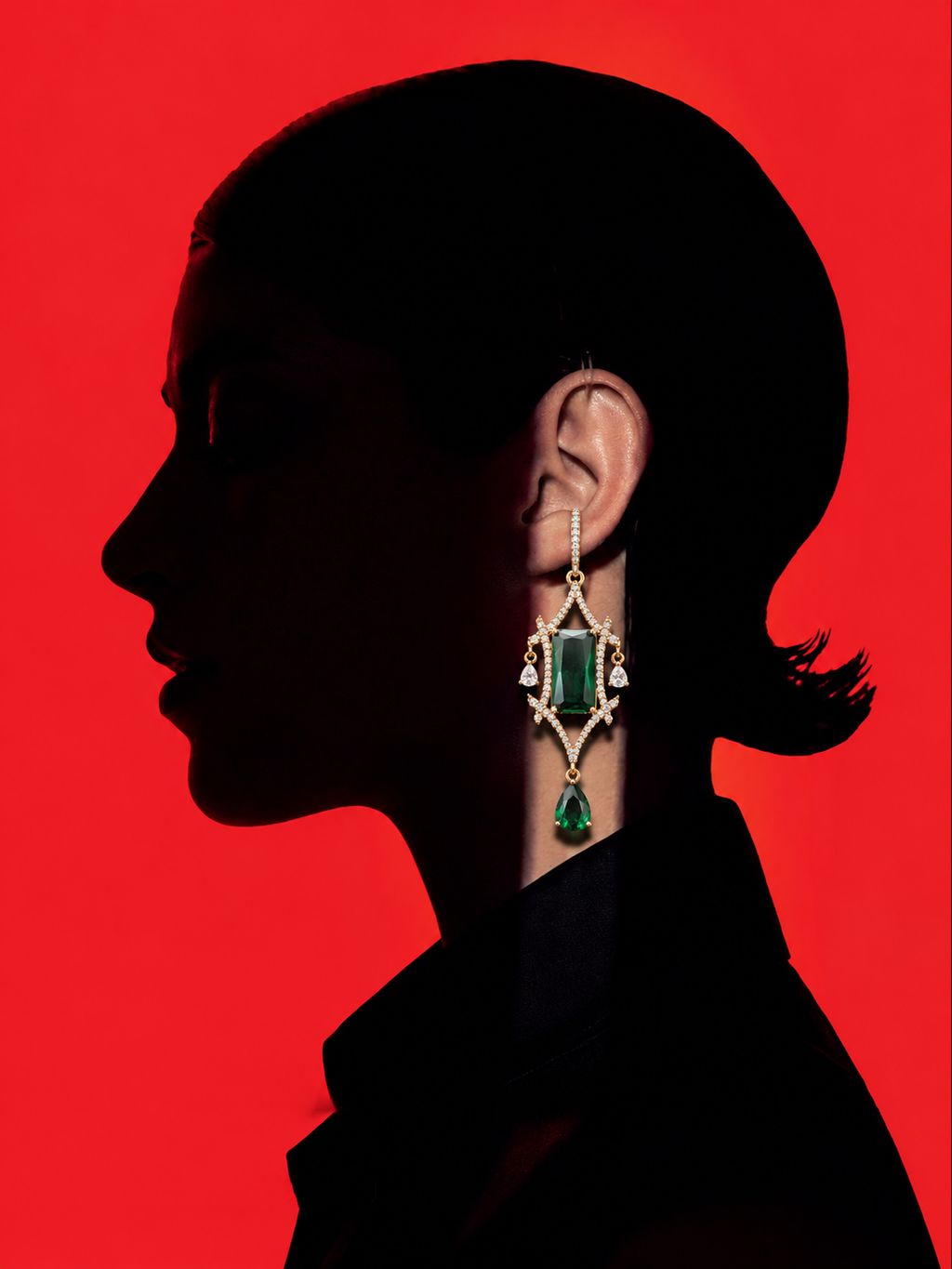 Emerald Green Crystal Chandelier Earrings