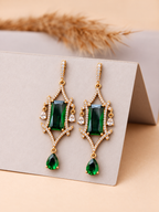 Emerald Green Crystal Chandelier Earrings