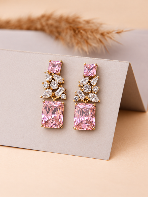 Blush Royale Pink Crystal Earrings