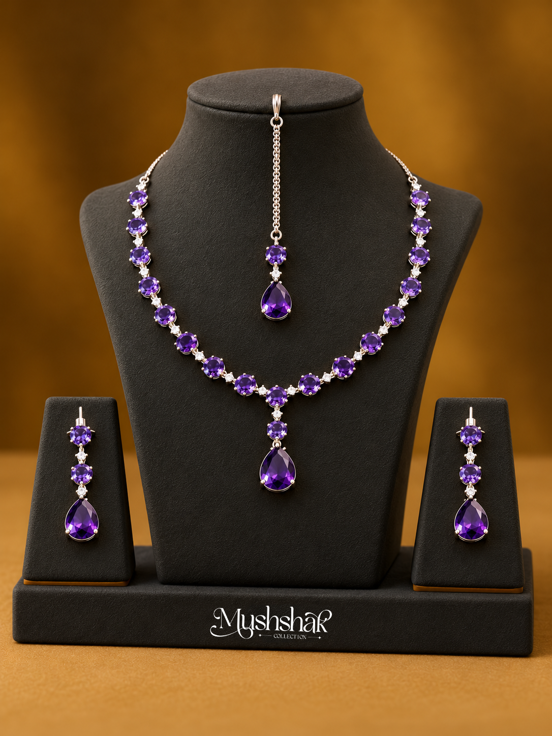 Multicolor Gemstone Necklace & Earrings Jewelry Set