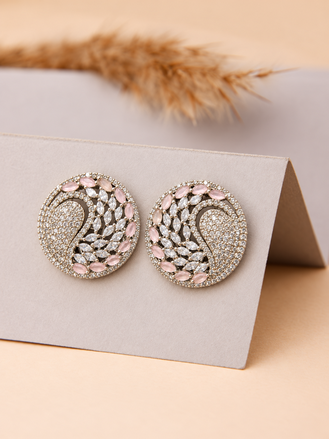 Ruby Luxe Crystal Statement Stud Earrings
