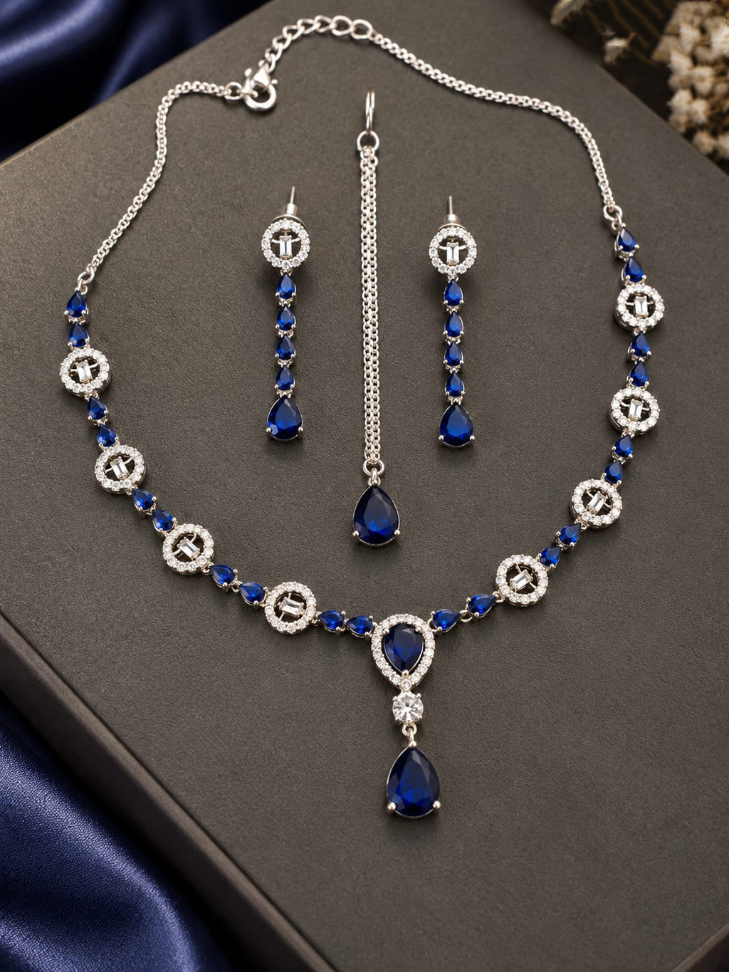 Multicolor Pink Gemstone Necklace & Earrings Set