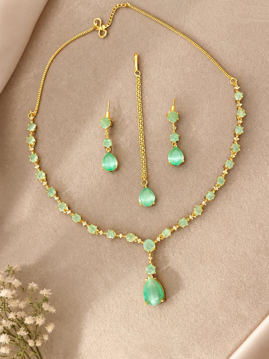 Multicolor Gemstone Necklace & Earrings Jewelry Set