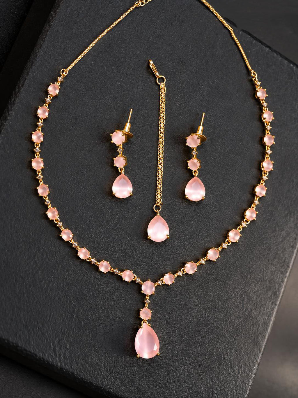 Multicolor Gemstone Necklace & Earrings Jewelry Set
