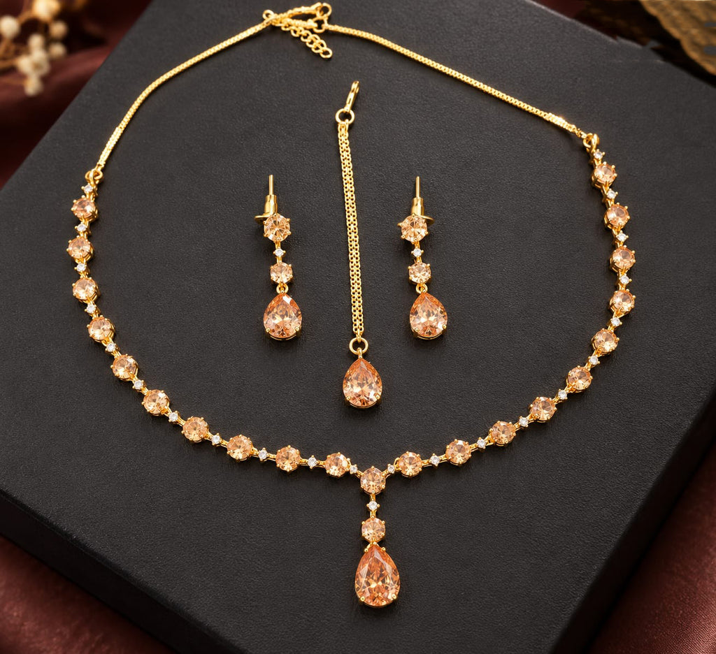 Multicolor Gemstone Necklace & Earrings Jewelry Set