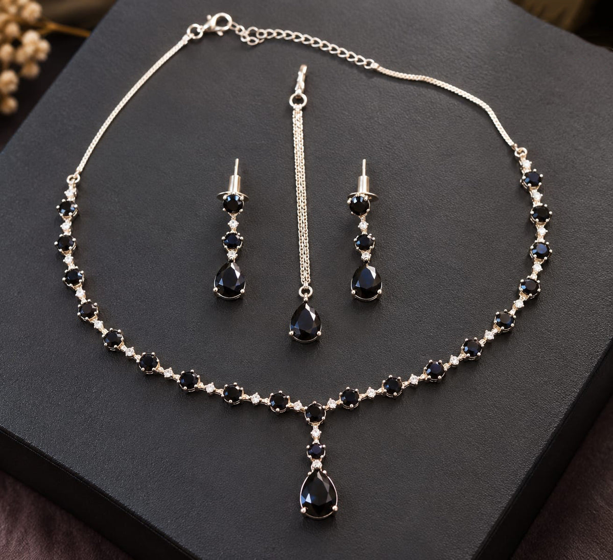 Multicolor Gemstone Necklace & Earrings Jewelry Set