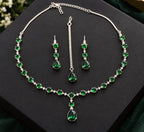 Multicolor Gemstone Necklace & Earrings Jewelry Set