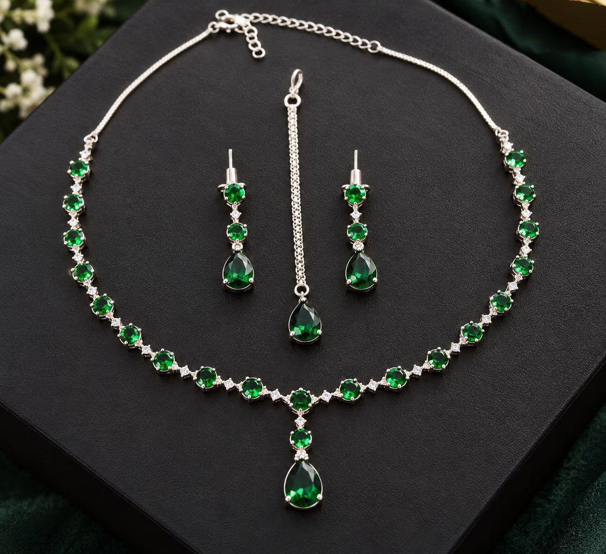 Multicolor Gemstone Necklace & Earrings Jewelry Set