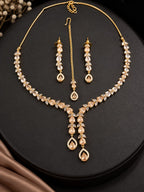 Multicolor Stone Bridal Jewellery Set – Necklace, Earrings & Maang Tikka