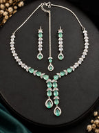 Multicolor Stone Bridal Jewellery Set – Necklace, Earrings & Maang Tikka