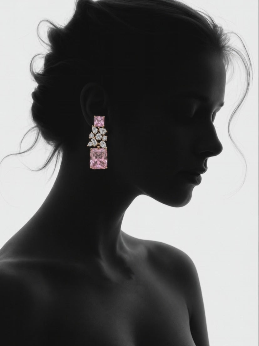 Blush Royale Pink Crystal Earrings